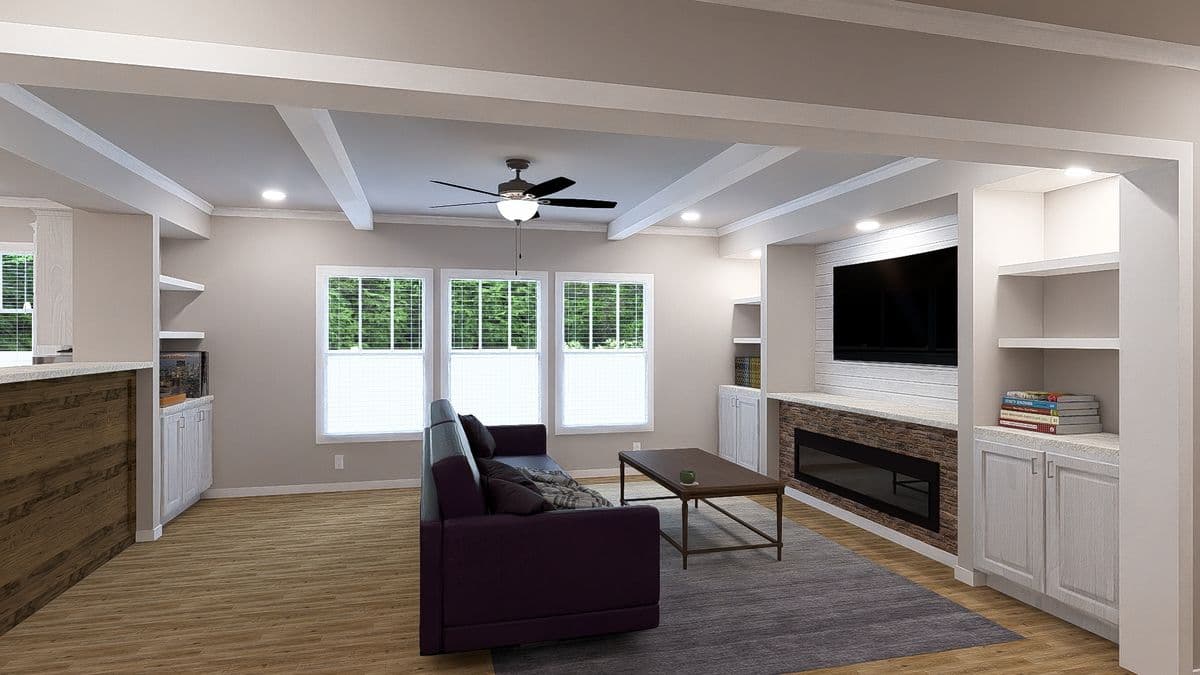 The hexagon interior home features