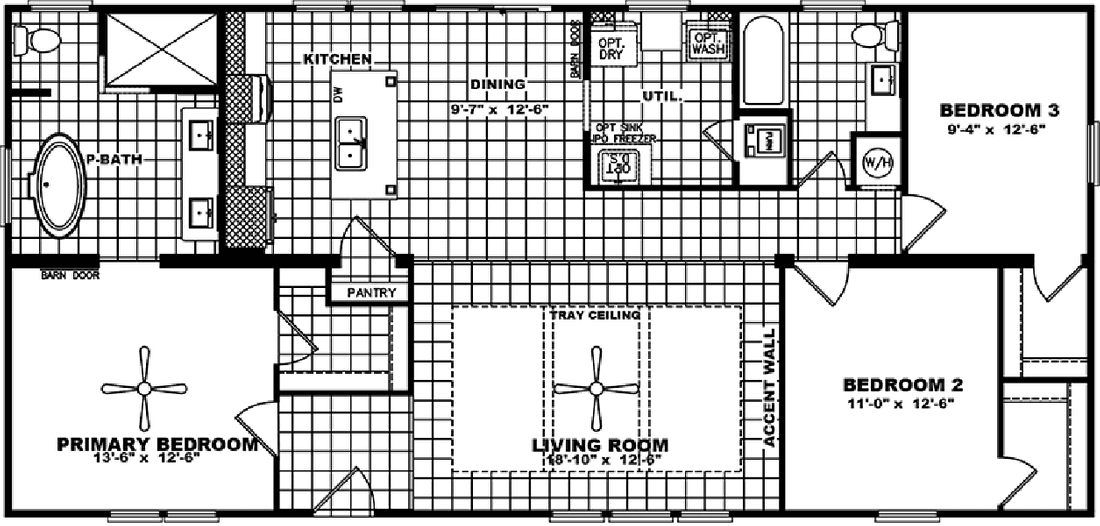 The ozark 2.0 floor plan home features